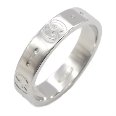 GUCCI Icon Ring 18KWG White Gold Used unisex US size 5