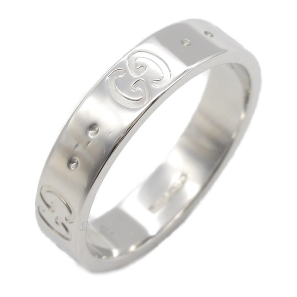 GUCCI Icon Ring 18KWG White Gold Used unisex US size 5