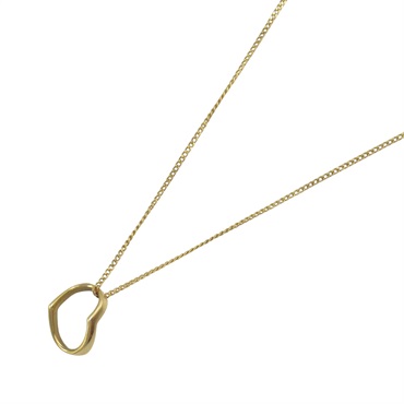 4℃ Heart Necklace pendant 18KYG Yellow Gold Used women 39cm