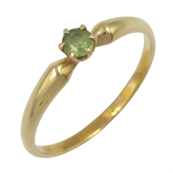 4℃ peridot Ring 18KYG Yellow Gold Green Used women US size 5.25