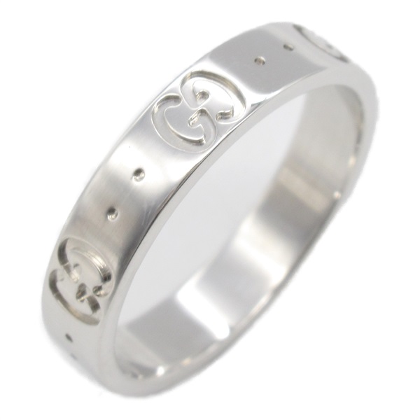 GUCCI Icon Ring 18KWG White Gold Used unisex US size 6.25