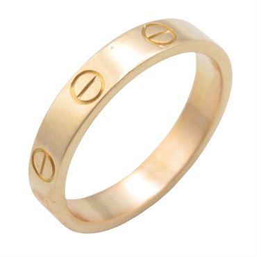 CARTIER Mini Love Ring 18KPG Pink Rose Gold Used unisex US size 6.5 #54