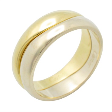 CARTIER Love Me Ring 18KYG Yellow Gold 18KWG Used women US size 8.5 #58