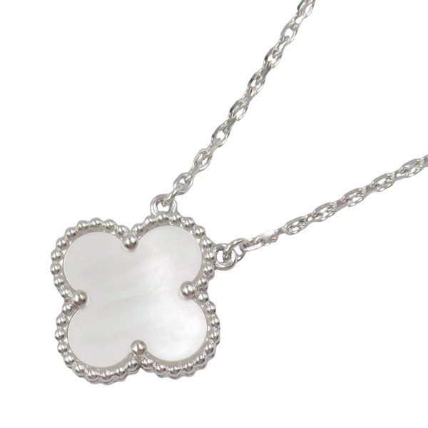Van Cleef & Arpels Vintage Alhambra Necklace 18KWG Gold Mother of pearl White