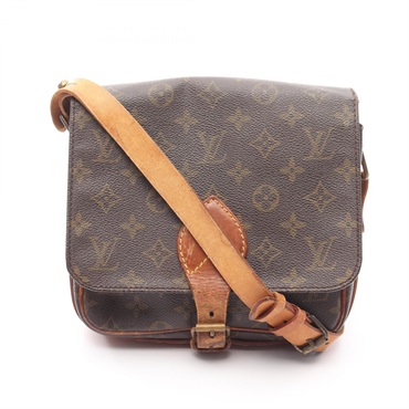 LOUIS VUITTON Cartouchiere MM Shoulder Bag M51253 Monogram canvas Brown Used LV