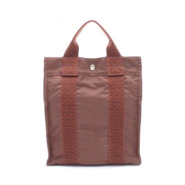 HERMES Herline Ad PM Rucksack Backpack 101120M Nylon Canvas Brown SHW Used
