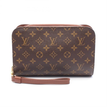 LOUIS VUITTON Orsay business clutch bag pouch M51790 Monogram leather Brown Used
