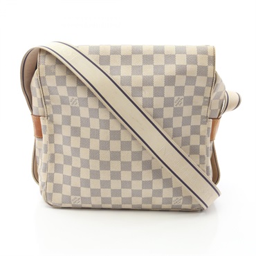 LOUIS VUITTON Naviglio Crossbody Shoulder Bag N51189 Damier Azur White Used LV