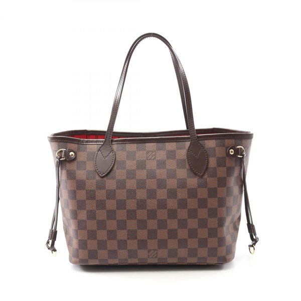 LOUIS VUITTON Neverfull PM Shoulder Tote Handbag N51109 Damier canvas Ebene Used