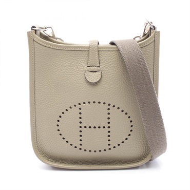 HERMES Evelyne TPM Shoulder Bag A Taurillon Clemence Sauge Used SHW
