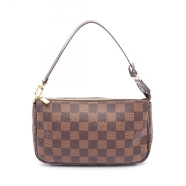LOUIS VUITTON Pochette Accessoires Hand bag pouch N51985 Damier leather Ebene LV