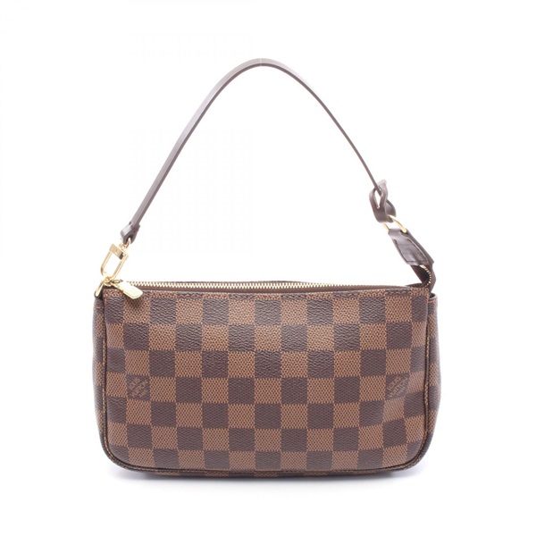 LOUIS VUITTON Pochette Accessoires Hand bag pouch N51985 Damier leather Ebene LV