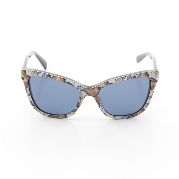 DOLCE & GABBANA Mallorca pattern sunglasses eyewear DG4237 Plastic White Navy