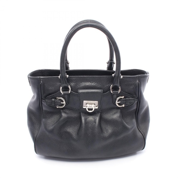 Salvatore Ferragamo Gancini Handbag 217421 leather Black Used Women