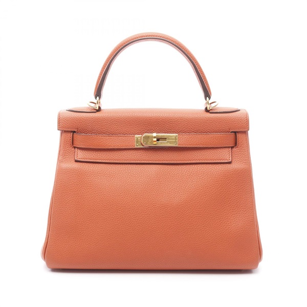 HERMES Kelly 28 Shoulder Handbag Togo leather Terre battue Used Women X GHW