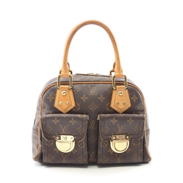 LOUIS VUITTON Manhattan PM Handbag M40026 Monogram canvas leather Brown Used