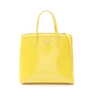PRADA SAFFIANO VERNIC Shoulder crossbody Handbag Patent leather Yellow Used