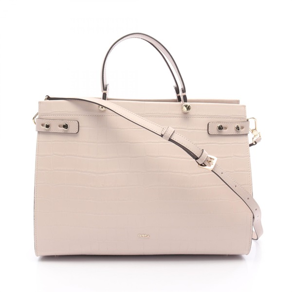 Furla LADY Tote Shoulder Bag crossbody 1033864 leather Pink Used Women
