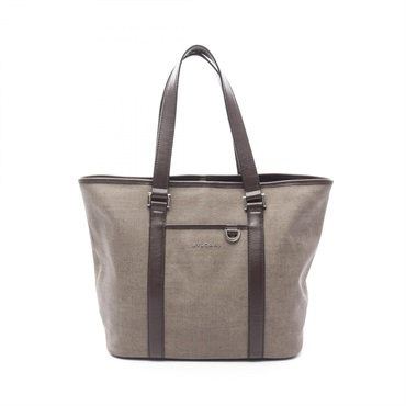 BVLGARI Weekend Shoulder Tote Bag PVC coated canvas leather Brown Used Women