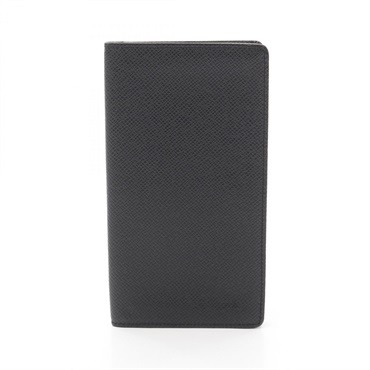 LOUIS VUITTON Porte Cartes Crdit long wallet M31002 Taiga leather Black Used LV