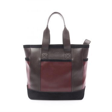 TOD'S Tote hand Bag leather Suede Brown Bordeaux Used unisex