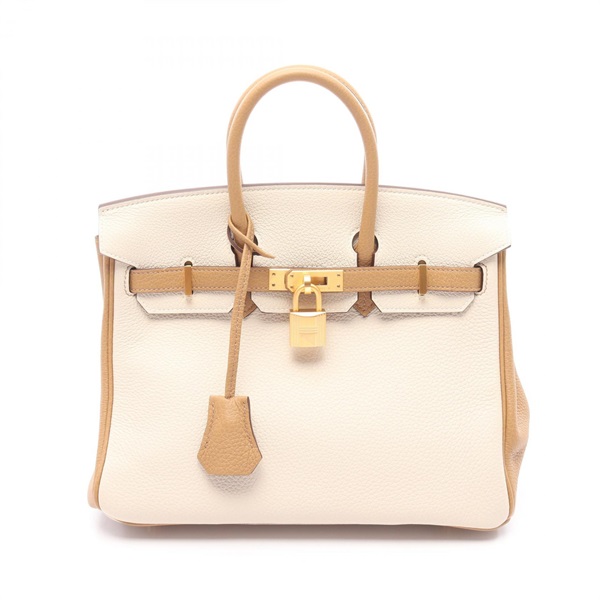 HERMES Birkin 25 Handbag B Togo leather Craie Used Women GHW