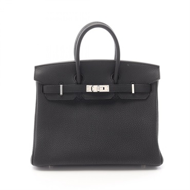 HERMES Birkin 25 Handbag 041344CK Togo leather Black Used Women D SHW