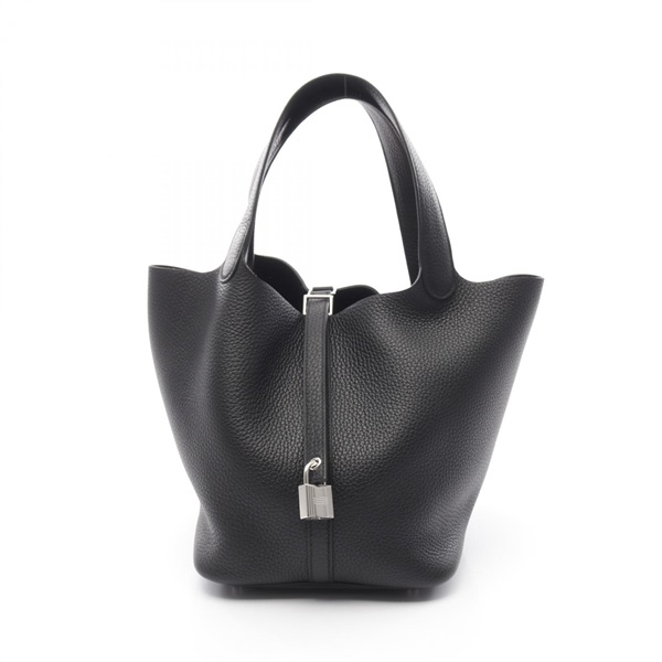 HERMES Picotin MM Hand tote bag W 060991CK Taurillon Clemence Black SHW