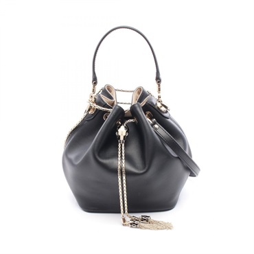 BVLGARI Serpenti forever bucket Shoulder Hand Bag 288625 leather Black Used GHW