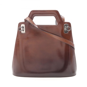 Salvatore Ferragamo Shoulder crossbody Handbag 21 7146 leather Brown Used Women