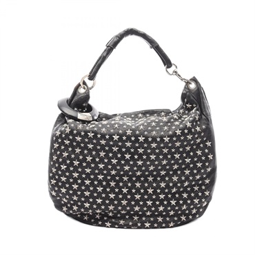 JIMMY CHOO Sky bag Shoulde hand leather Black Used Women