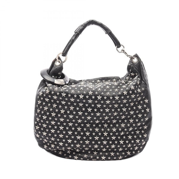 JIMMY CHOO Sky bag Shoulde hand leather Black Used Women