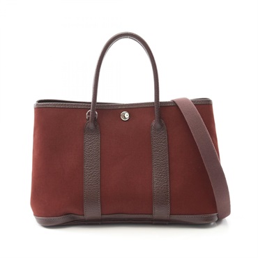 HERMES Garden Party TPM Verso Tote shoulder crossbody Bag I Toile officier SHW