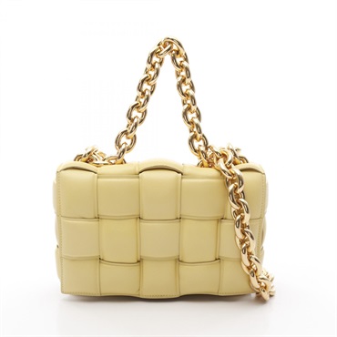 BOTTEGA VENETA The Chain Cassette Crossbody Shoulder Bag 631421 Lambskin Yellow