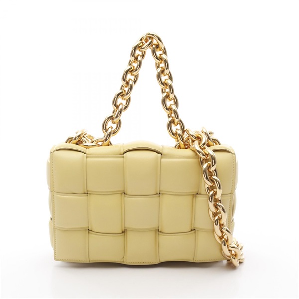 BOTTEGA VENETA The Chain Cassette Crossbody Shoulder Bag 631421 Lambskin Yellow