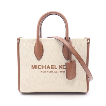 Michael Kors Shoulder Handbag 35S2G7ZC5C canvas leather Beige Brown Used Women