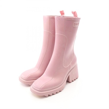 Chloe Betty Rain shoes #41 short boots rubber Pink Used Women