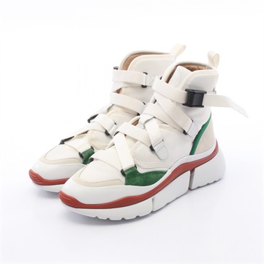 Chloe Sonnie sneakers leather Suede White Green Multicolor Size 36 Used Women