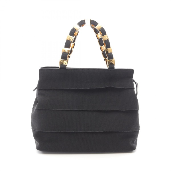 Salvatore Ferragamo Vara Tote Handbag 21 5251 Nylon leather Black Used Women GHW