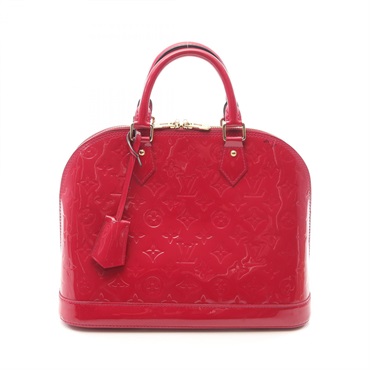 LOUIS VUITTON Alma PM Handbag M50561 Vernis leather Pink Magenta Used Women LV