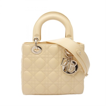 Christian Dior Lady Dior Small Cannage crossbody tote Handbag leather Yellow