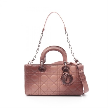 Christian Dior Lady D-Joy Medium Cannage chain shoulder tote Handbag leather PK