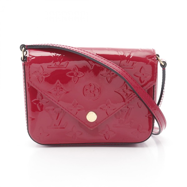LOUIS VUITTON Sac Lucy Shoulder Bag M90285 Vernis leather Rose Andian Used Women