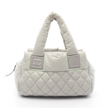 CHANEL COCO Cocoon Handbag A48619 Nylon Gray Used SHW Women CC