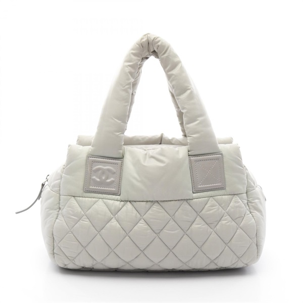 CHANEL COCO Cocoon Handbag A48619 Nylon Gray Used SHW Women CC
