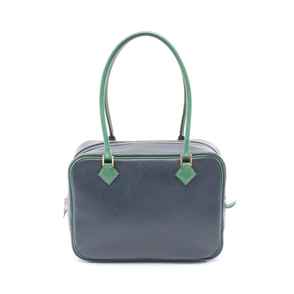 HERMES Mini plume 20 Handbag G Epsom leather Navy Green Used Women GHW