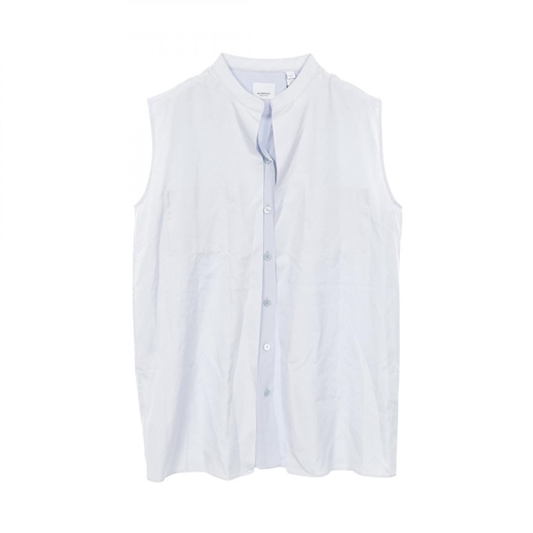 BURBERRY Sleeveless Shirt silk Blue #IT40 Used Women