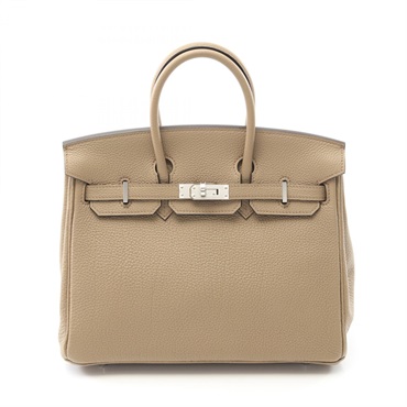 HERMES Birkin 25 Handbag B Togo leather Beige Marfa Used Women SHW