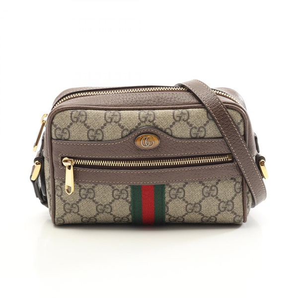 GUCCI Ophidia Crossbody Shoulder Bag 517350 Canvas Leather Beige Used Unisex