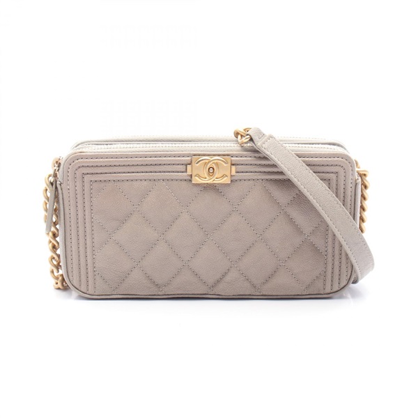 CHANEL Boy chanel Shoulder Bag A84069 leather Grained calfskin Beige Used GHW CC